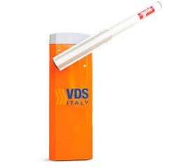 Barrera VDS Berta 24V Alto Flujo,Barra 6mts con stiker y tapon ,cargador bateria,base con pernos recep.hasta 254 control (VDS/BARRERA)